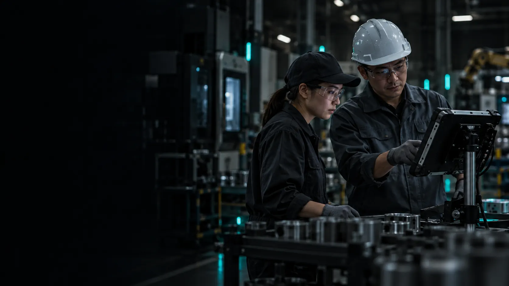 製造現場的工作情境示意